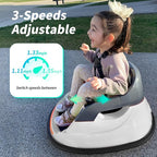 12V Kids Bumper Car, Electric Baby Bumper Car for Toddlers with Remote Control, 3 Speeds - White