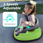 12V Kids Bumper Car, Electric Baby Bumper Car for Toddlers with Remote Control, 3 Speeds - Green