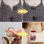 17cm Doll Clothes - Purely Handmade Crochet Hat & Overalls & Heart-Shaped Bag, Handcrafted Outfits for 15-17cm Doll Accessories (NO Doll)