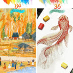 100 Colors Watercolor Paint Set with 4 Brushes, Portable Travel Water Color Kit with Carrying Case, Palette and Accessories, Non-Toxic Art Supplies Gift for Artists Adult Teen Kids Girls