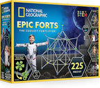 National Geographic Indoor Fort Building Kit - 225 Pieces for Creative Play, STEM Building Toys for Kids Ages 6-12, Blanket Fort (Amazon Exclusive)