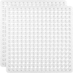 GORILLA GRIP Patented Square Shower Stall Mat, Small Bathtub Floor Mats for Stand Up Showers, Suction Cups and Drainage Holes, Machine Wash, Soft on Feet, Bathroom Accessories 21x21 Inch, 2 Pack Clear