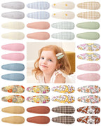 40 Pcs 2.2 In Baby Hair Clips for Girls Handmade Floral Print Snap Toddler Hair Accessories for Girls Baby Toddlers Kids Teens
