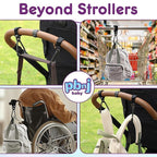 Stroller Hooks for Hanging Diaper Bags - Mommy Stroller Clip and Stroller Accessories Organizer Hook - Large Carabiner Clips for Mom Purse Shopping Grocery Bag and Accessory - (2 Pack) (Clips)