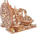 Wood Trick Wooden Marble Run Electric Motorized - 3D Wooden Puzzles for Adults and Kids to Build - 15x14 in - Roller Coaster Wooden Model Kits for Adults and Teens to Build