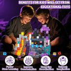 170PCS Magnetic Blocks,1" Light Up Magnetic Building Blocks, Magnets Cubes for Kids to Build 3D Dark Castle Stacking Toddler Set,SETM Sensory Toys for Kids 3+ Ages Boys Girls Christmas Birthday Gifts