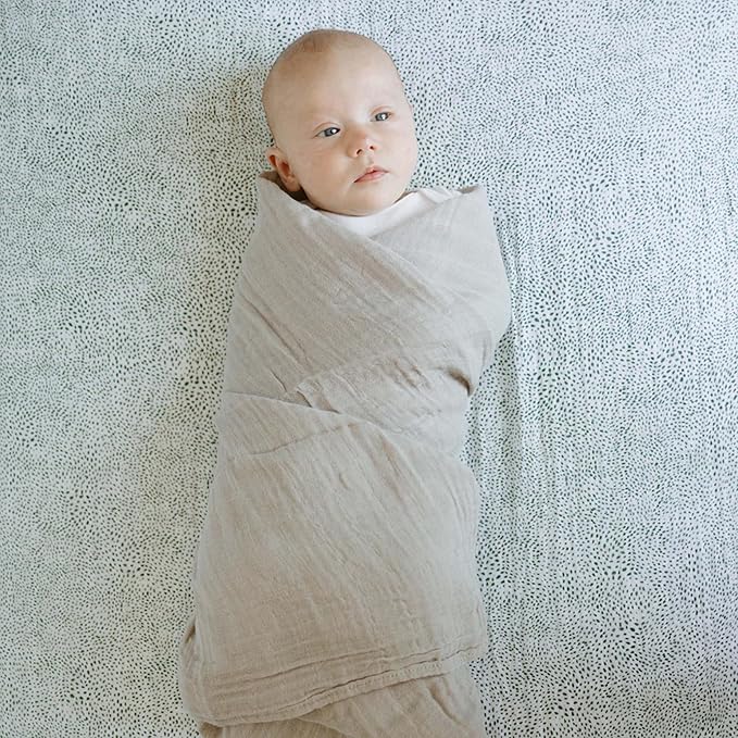 Little Unicorn Premium Crib Sheet | Breathable & Super-Soft Muslin Fabric (Green Seed)