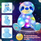 Cuteoy Light-up Plush Blue Sloth LED Stuffed Animal Birthday Christmas Plushies Toy Gifts for Kids Toddler Girls, 10.5"
