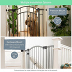 Ingenuity Multi-Use Decorative Extra Tall Walk-Thru Baby Gate, Fits Openings 28.5-48 Inch (Pack of 1), Black Metal, for Doorways and Stairways, 36' Tall Baby and Pet Gate, Black, One Size