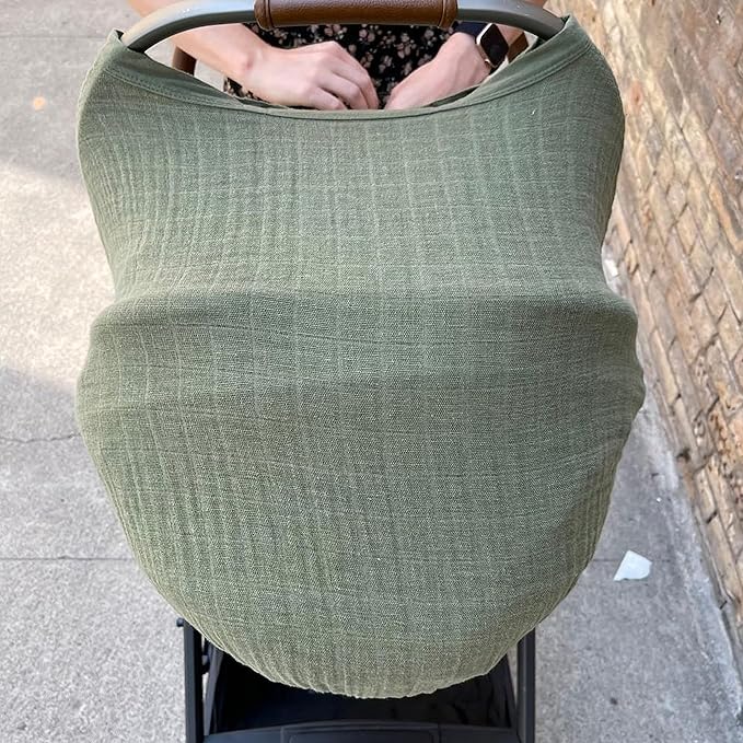 Little Unicorn Breathable Car Seat Canopy | Magnetic Closure Cover & Universal Fit | Protection & Privacy for Baby (Fern)