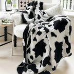 SeaRoomy Cow Throw Blanket, Ultra Soft Cozy Microfiber Knit Throw Blanket for Couch Bed, Warm Fluffy Reversible Cute Lightweight Cow Print Blanket for All Seasons(50"x70")