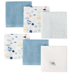 Baby Washcloths 6 Pack 100% Cotton Soft and Absorbent Terry 10" x 10" Wash Cloths Wipes for Face Hand Body Burp Rag with Sensitive Skin for Newborns Infants Toddlers