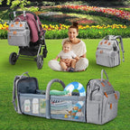 Diaper Bag Backpack Diaper Bag Multifunctional Waterproof Diaper Bag with Changing Station Travel Backpack with Changing Pad, Pacifier Case & Stroller Straps(Grey)