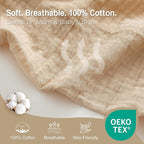 2 Pack Nursing Covers 100% Cotton Breastfeeding Cover Privacy Muslin Full Coverage Nursing Scarf Gift Box (Linen & Dusty Pink)