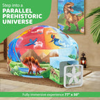 W&O Dino Aerodome with LED Lights - Inflatable Jurassic Fort for Kids Aged 3-12, Inflates in Seconds Creating an Immersive Dinosaur Experience (Fan Not Included)
