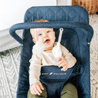 Baby Delight Alpine Deluxe Portable Bouncer, Infant, 0 – 6 Months, Quilted Indigo