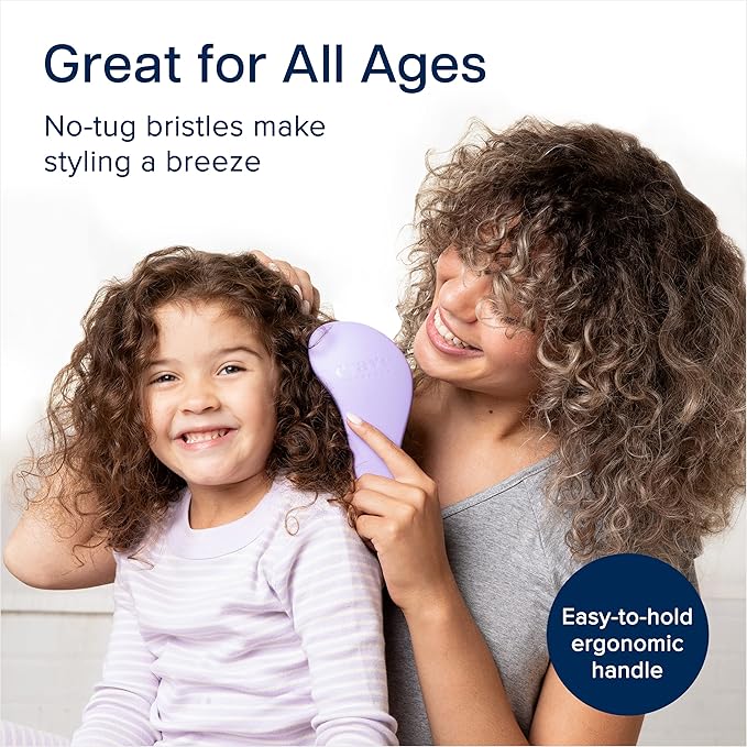 Crave Naturals Glide Thru Hair Brush - Detangler Brush for Curly, Straight, Wet or Dry Hair - Gentle Detangling Brushes for Adults, Kids, Toddlers - Hair Accessories for Women, 7.5x3" - Purple