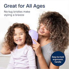 Crave Naturals Glide Thru Hair Brush - Detangler Brush for Curly, Straight, Wet or Dry Hair - Gentle Detangling Brushes for Adults, Kids, Toddlers - Hair Accessories for Women, 7.5x3" - Purple