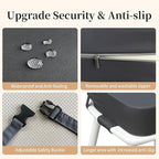 Toddler Booster Seat for Dining Table with Backrest and Adjustable Straps, Waterproof Oxford Foam Cushion with Non-Slip Bottom, Portable Chair Booster for Kitchen Use (Dark Grey)