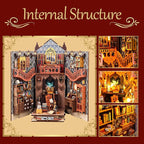 Book Nook Kit for Adult DIY Booknook Dollhouse Miniatures Bookshelf Insert Library Decor 3D Wooden Puzzle