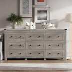 9-Drawer Dresser, Modern Wooden Storage Chest of Drawers, Dresser TV Stand, Wood Drawer Organizer with Metal Handles for Bedroom, Living Room, Hallway