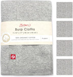 Zutano 5-Pack Organic Burp Cloths for Baby Girl & Boy, Large Cotton Burping Cloths for Babies | Absorbent Baby Spit-Up Rags | Gender Neutral Burp Clothes | Newborn Essentials, Heather Gray