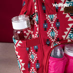 Wrangler Diaper Bag Backpack Aztec Travel Backpack Purses Western Multi-Function Baby Bags for Mom with Waterproof Insulated Pockets