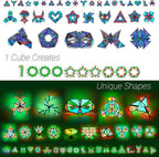 TOSY Magnet Pyramid Stone - 1 Cube Transforms into 1 Billion Shapes, 12 Pieces, 243 Rare Earth Magnets, Holographic Design Magnet Tiles Creative Puzzle STEM/STEAM Toy, 3-Pack