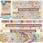 DIY 3D Sticker Scenes, 20 Sets (1500+) Cute Cartoon Stickers. Sticker Therapy. Create Your Own Mini Worlds. Perfect for Party Favors, Birthday Gifts for Adults & Kids