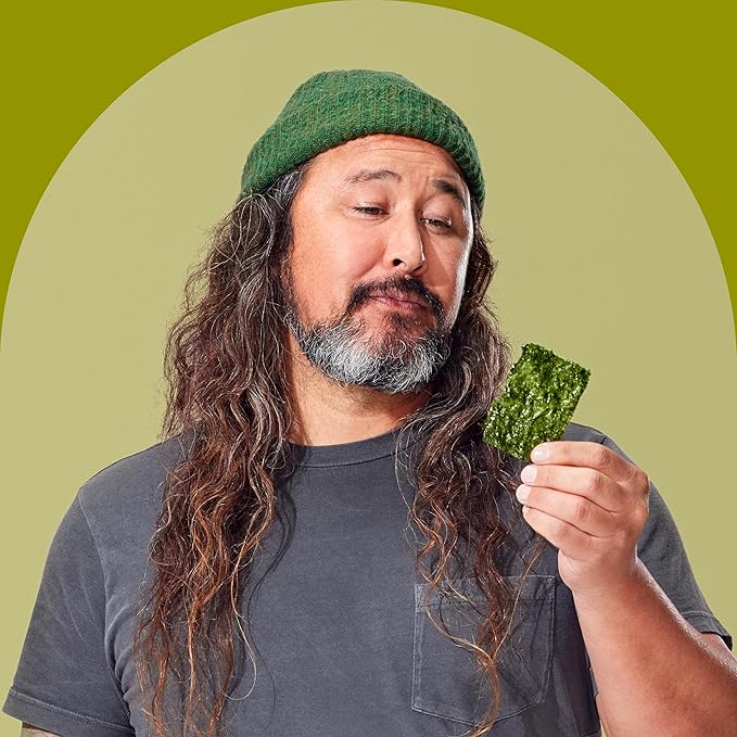 Gimme Seaweed Organic Premium Roasted Seaweed Snacks, Extra Virgin Olive Oil, 20 Count, Keto, Vegan, Gluten-Free, Great Source of Omega3s and Iodine, Healthy On-The-Go Snack for Kids and Adults