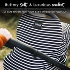 Milk Snob Original 5-in-1 Cover - Nursing Cover for Breastfeeding - Baby Car Seat Cover, Carseat Canopy & Stroller - Essential All-in-One Cover - Gift for Mom, Baby (Modern Stripe)