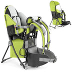 besrey Baby Backpack Carrier, Toddler Hiking Backpack with Safety 3-Height Seat, Adjustable Straps&Waist Belt, Foldable Frame Lightweight Large Capacity Child Carrier for Hiking (Green)