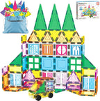 PicassoTiles 101 Piece Magnetic Tile Building Blocks Set with Durable Storage Bag STEM Educational Construction Magnet Toy Kit for Toddlers Preschool Kids Boys Girls Age 3 Plus Indoor Learning PT06