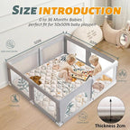 Baby Play Mats for Floor, 50x50 Playpen Mat for Babies, Extra Thicker & Soft Floor Crawling Mat, Foldable Non-Slip Playmat Cushioned for Infants Toddlers, Boho Leaf Style