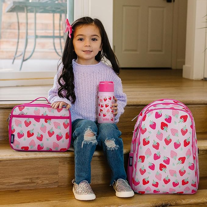 Wildkin 15-inch Kids Backpack – Durable, Padded, Adjustable for School & Travel - Strawberry Patch