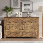 6-Drawer Dresser, Modern Wooden Storage Chest of Drawers, Dresser TV Stand, Wood Drawer Organizer with Metal Handles for Bedroom, Living Room, Hallway