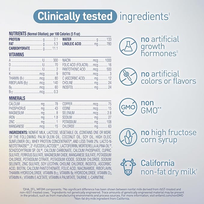 Enfamil Optimum (Enspire), Our Closest Formula to Breast Milk, Immune-Supporting Lactoferrin and Brain-Supporting DHA Baby Formula, Powder 20.5 Oz Tub (Pack of 3)