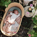 mushie Water Resistant Wet Bags | Large & Small Reusable Storage Bag for Baby Items and Travel | Zippered Pockets with Handle | Machine Washable, Set of 2 (Pastel Blooms)