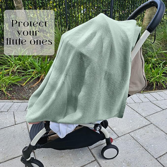 Peekaboo Nursing Cover Up for Breastfeeding - Breathable Knit - Soft Organic Cotton & Cashmere Breast Feeding Poncho for Women - Privacy Feature - Includes Mesh Laundry Bag (Sage)