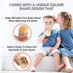 Hegen Easy to Clean Anti-Colic Baby Bottle, 8oz for 3 to 6 Months (2-Pack)