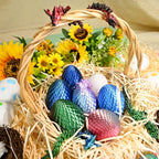 12PCS 3D Printed Dragon Eggs with Dragon Inside, Cool Stuff Fun Gifts, Mini Dragon Egg Set Articulated Crystal Dragon Fidget Toy for Adults Teens Boy Gifts Easter Basket Stuffers