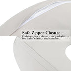 Onacosht 100% Organic Cotton Nursing Pillow Cover Soft Breathable Jersey Feeding Pillow Slipcover Fits Standard Infant Nursing Pillow for Baby Boy and Girl, Fog