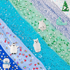 LAWOHO 6 Packs Snow Slime Kit - Butter, Clear, Water, Cloud Slimes, Fluffy Slime Making Kit for Kids with Cute Charms & Add-ins, Blue Kids Slimes Kits for Girls & Boys Birthday Christmas Easter Gifts