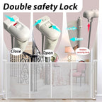 Retractable Baby Gates Dog Gate for Stairs, 100" Wide Retractable Gate Mesh Pet Gate, 41" Extra Tall Child Safety Gate with Fiberglass Rods for Stairways, Doorways, Hallways, Indoor/Outdoor