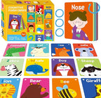 50 PCS Kid First Cognitive Flashcards,Double Sided Printed 7 in 1 Colorful Cards Alphabet,Numbers, Foods,Animals,Shapes,Colors with 3 Reclosable Rings,Learning Tool for Pre-K Kindergarten Toddlers