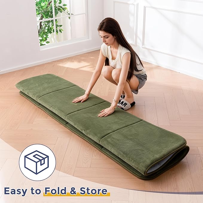 MAXYOYO 1.2" Thick Baby Play Mat for Floor, 59"x 78" Foldable Playpen Mat, Tummy Time Foam Mats Ultra Soft Support, Padded Carpet with Non-Slip Backing for Infant,Kids and Toddler Crawling, Green