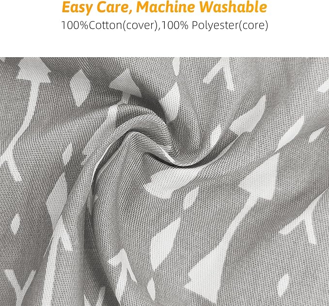 LAT Nursing Pillow for Breastfeeding,100% Cotton Removable Cover,Ergonomic Breast Feeding Pillows for Mom and Baby,Machine Washable(Gray Arrow)