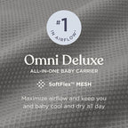 Ergobaby Omni Deluxe Baby Carrier Newborn to Toddler - Breathable Baby Carriers for Summer - All-Position Carrier with Enhanced Lumbar Support & Airflow (7-45 Pounds), Mesh, Pearl Grey