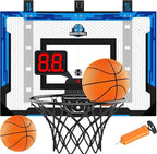 Kids Indoor Basketball Hoop with Scoreboard & Timer,Toddler Adjustable Height Basketball Goal Toy for Outdoor Backyard,Sports Game Play