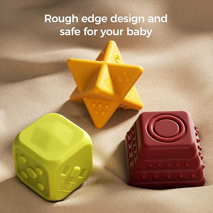 TUMAMA Baby Sensory Ball Set,Soft Textured Squeeze Balls Montessori Toys Easter Egg for Babies Toddlers 3-12 Months